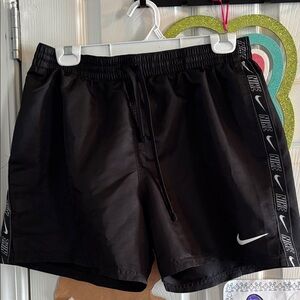 Nike Men's Black Sports Shorts with Logo Accents